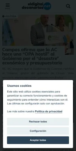 Anteprima del sito Portada, media di Spagna per articoli sponsorizzati