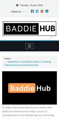 Anteprima del sito Baddiehub, media di Regno Unito per articoli sponsorizzati