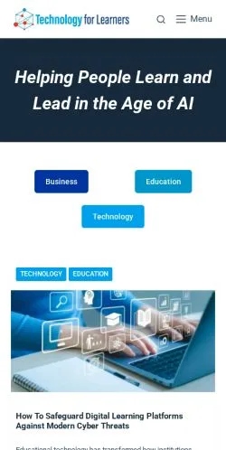 스폰서 기사용 영국 매체 Technology for Learners 사이트 미리보기