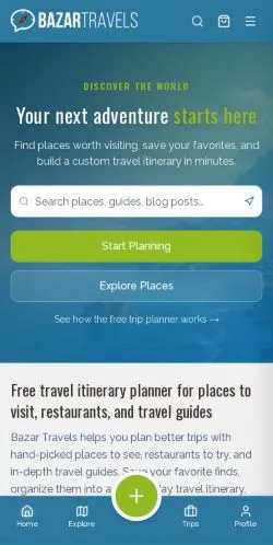 Anteprima del sito Bazar Travels, media di Stati Uniti per articoli sponsorizzati