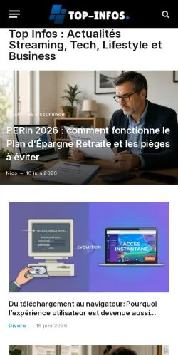 Aperçu du site Top Infos, média de France pour articles sponsorisés