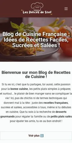 Anteprima del sito Les Délices de Stef, media di Francia per articoli sponsorizzati