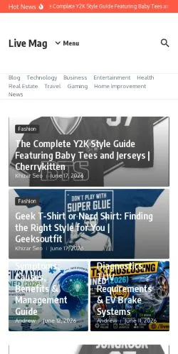 Anteprima del sito Live Mag -, media di Regno Unito per articoli sponsorizzati