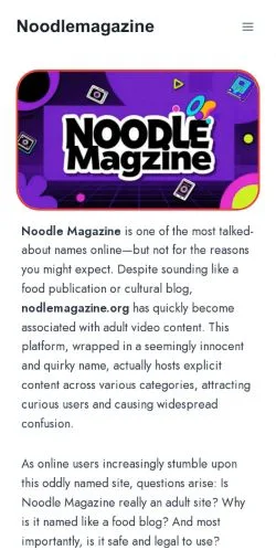 스폰서 기사용 미국 매체 Noodlemagazine​ 사이트 미리보기