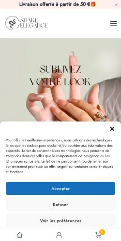 スポンサード記事向けのフランスメディア、Bijoux Serpent Élégantsのサイトプレビュー