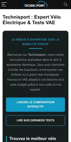 スポンサード記事向けのフランスメディア、Technisportのサイトプレビュー