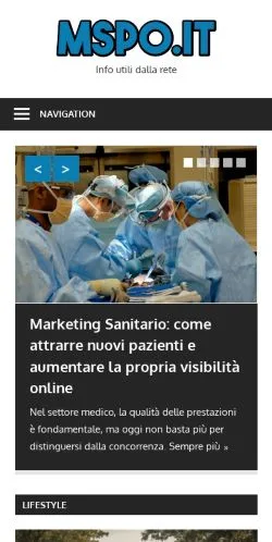Preview of the Mspo website, a media outlet in Italy for sponsored articles