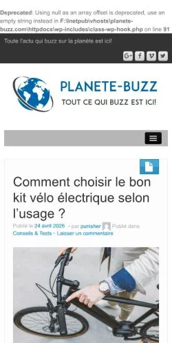 Preview of the Planete-Buzz website, a media outlet in France for sponsored articles