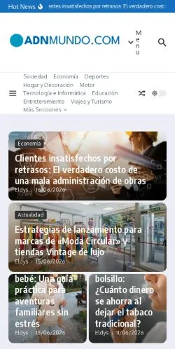 スポンサード記事向けのスペインメディア、ADNMundoのサイトプレビュー