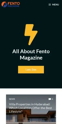 Podgląd witryny Fento Magazine, medium z kraju Stany Zjednoczone do artykułów sponsorowanych