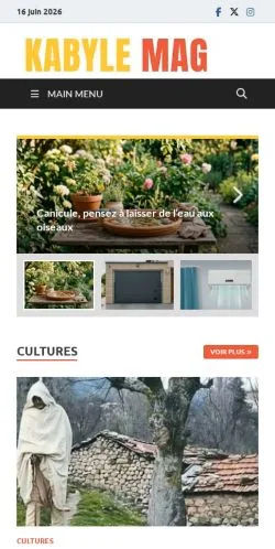 Preview of the Kabyle Mag website, a media outlet in France for sponsored articles
