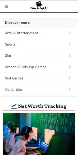 Anteprima del sito Fame Insights, media di Stati Uniti per articoli sponsorizzati
