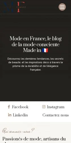 스폰서 기사용 프랑스 매체 Mode en France 사이트 미리보기