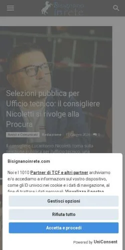 Podgląd witryny Bisignano In Rete, medium z kraju Włochy do artykułów sponsorowanych