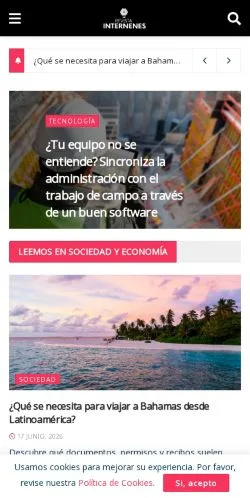 Forhåndsvisning av nettstedet Revista Internenes, medium fra Spania for sponsede artikler