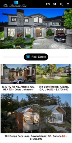 Preview of the The Pinnacle List website, a media outlet in United States for sponsored articles