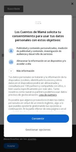 Anteprima del sito Los cuentos de Mamá, media di Spagna per articoli sponsorizzati