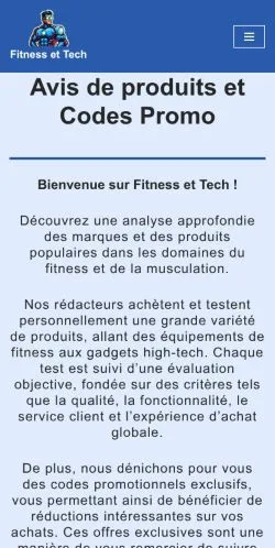 Pré-visualização do site Fitness et Tech, meio de França para artigos patrocinados