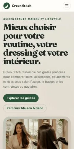 Anteprima del sito Green Stitch, media di Francia per articoli sponsorizzati