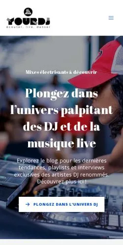 Vista previa del sitio Your DJ, medio de Francia para artículos patrocinados