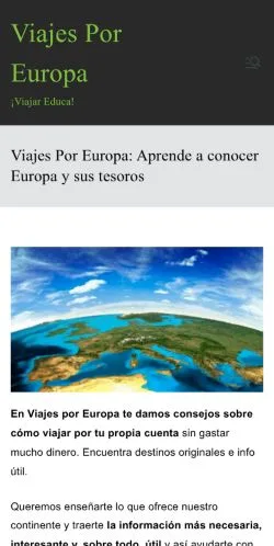 스폰서 기사용 스페인 매체 Viajes Por Europa 사이트 미리보기
