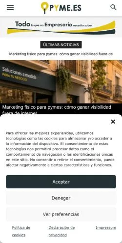 Anteprima del sito PYME, media di Spagna per articoli sponsorizzati