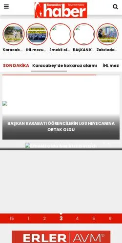 Anteprima del sito Karacabey Haber, media di Turchia per articoli sponsorizzati
