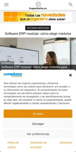 Anteprima del sito Ingenieria, media di Spagna per articoli sponsorizzati