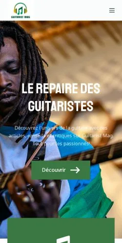 Anteprima del sito Guitarist Mag, media di Francia per articoli sponsorizzati