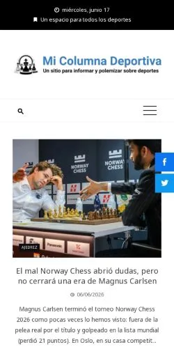Podgląd witryny Mi Columna Deportiva, medium z kraju Hiszpania do artykułów sponsorowanych