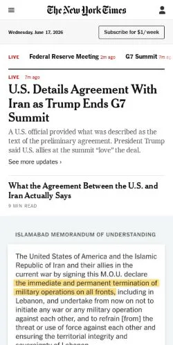 Podgląd witryny The New York Times, medium z kraju Stany Zjednoczone do artykułów sponsorowanych