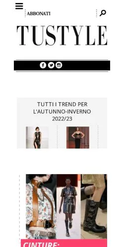 Forhåndsvisning av nettstedet TuStyle, medium fra Italia for sponsede artikler