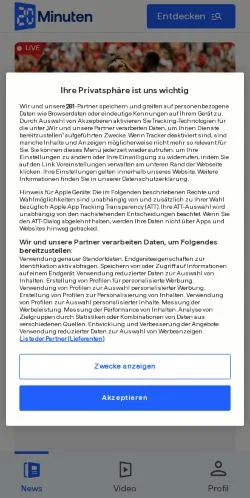 スポンサード記事向けのスイスメディア、20 Minutenのサイトプレビュー