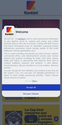 スポンサード記事向けのフランスメディア、Konbiniのサイトプレビュー