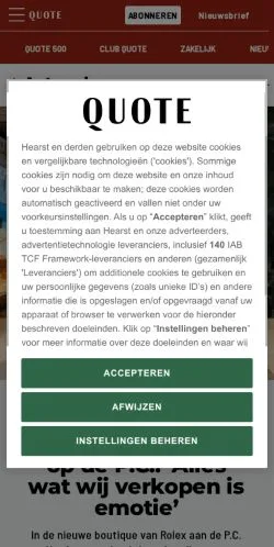 Anteprima del sito Quote, media di Paesi Bassi per articoli sponsorizzati