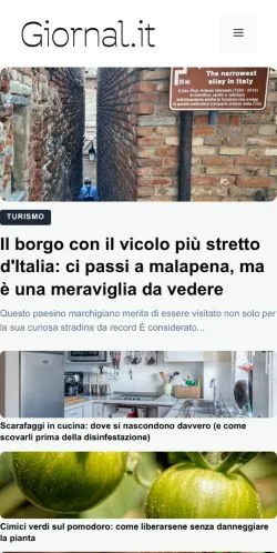 Anteprima del sito Giornal, media di Italia per articoli sponsorizzati