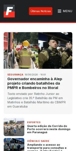 Anteprima del sito Folha do Litoral, media di Brasile per articoli sponsorizzati