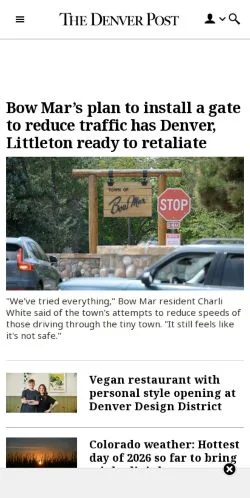 Forhåndsvisning av nettstedet The Denver Post, medium fra USA for sponsede artikler