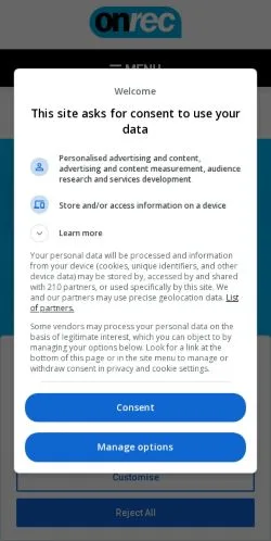 Anteprima del sito Onrec, media di Stati Uniti per articoli sponsorizzati