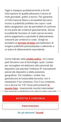 Vista previa del sitio Oggi, medio de Italia para artículos patrocinados