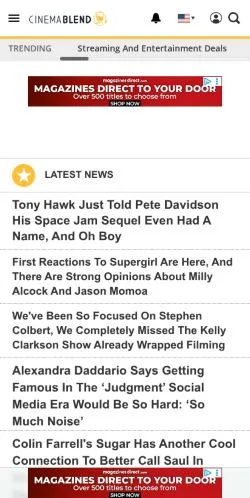 Podgląd witryny Cinemablend, medium z kraju Stany Zjednoczone do artykułów sponsorowanych