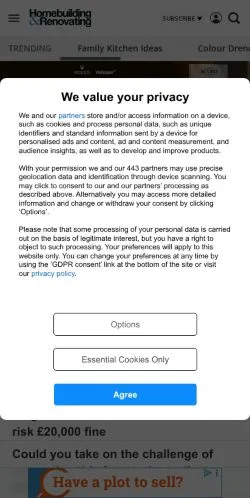 スポンサード記事向けのイギリスメディア、Homebuilding & Renovatingのサイトプレビュー