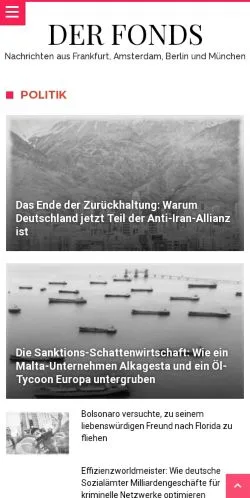 Vorschau der Website Der Fonds, Medium aus Deutschland für gesponserte Artikel
