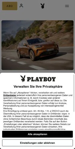 Forhåndsvisning af Playboy, medie fra Tyskland til sponsorerede artikler