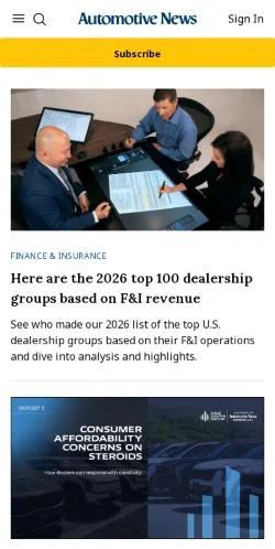 Anteprima del sito AutoNews, media di Stati Uniti per articoli sponsorizzati