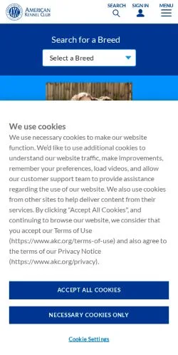 Voorbeeld van de site American Kennel Club, medium uit Verenigde Staten voor gesponsorde artikelen