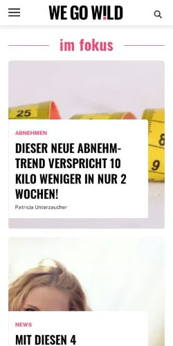 Anteprima del sito WE GO WILD, media di Germania per articoli sponsorizzati