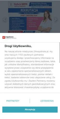Anteprima del sito Wspólnota Międzyrzecka, media di Polonia per articoli sponsorizzati