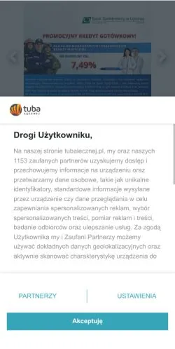 Pré-visualização do site Tuba Łęcznej, meio de Polônia para artigos patrocinados