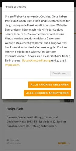 スポンサード記事向けのドイツメディア、Kulturfalterのサイトプレビュー